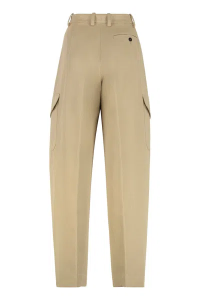Givenchy Womens Beige Cocoon Straight-leg Cotton-wool Blend Trousers In Neutral