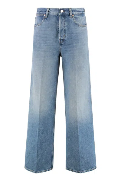 Gucci Denim Wide-leg Jeans In Blue