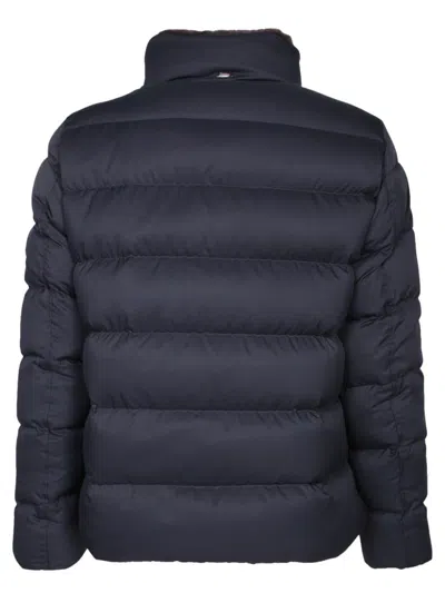 Herno Short Down Jacket With Detachable Fur Insert In Black