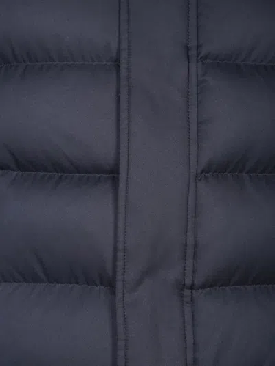 Herno Short Down Jacket With Detachable Fur Insert In Black