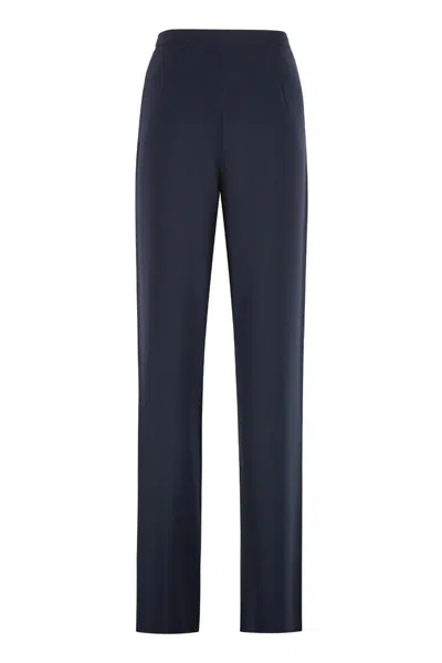 Max Mara Studio Aosta Cady Trousers In Blue