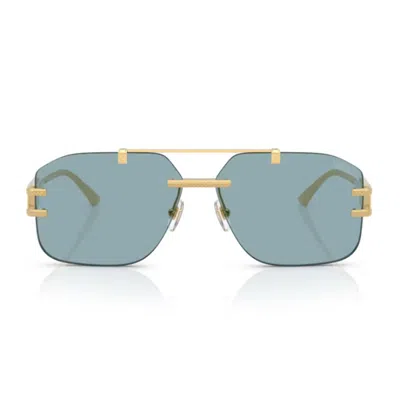 Versace 0ve2275 Damier Plaque 100280 Oro Glasses In Blue
