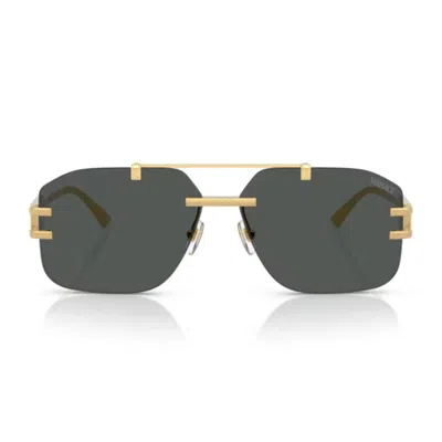 Versace 60mm Rectangular Sunglasses In Gray