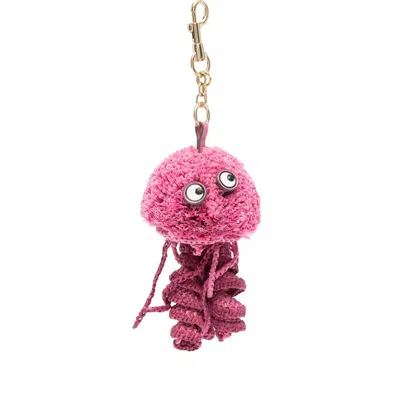 Anya Hindmarch Jellyfish Pom-pom Bag Charm In Pink