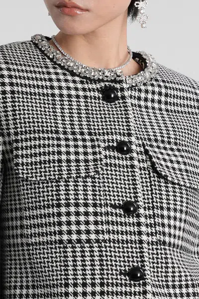 Self-portrait Embellished-collar Houndstooth Jacket