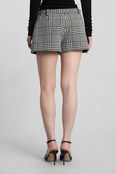 Self-portrait Houndstooth Wool Blend Mini Skirt In Black