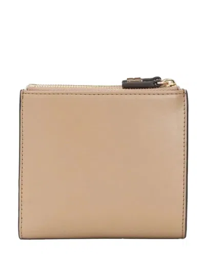 Elisabetta Franchi Logo-plaque Zip-around Wallet In Neutral