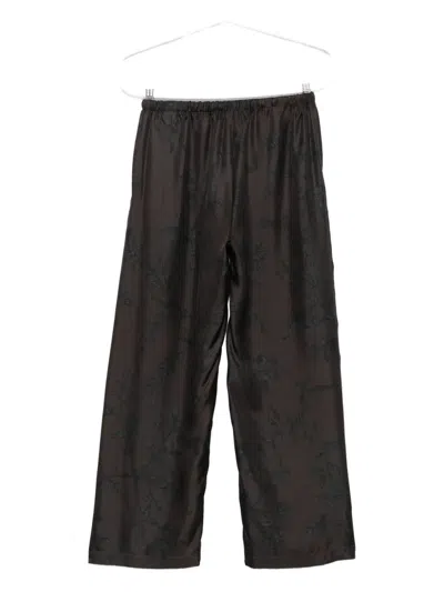 Alysi Floral-pattern Drawstring Trousers In Black