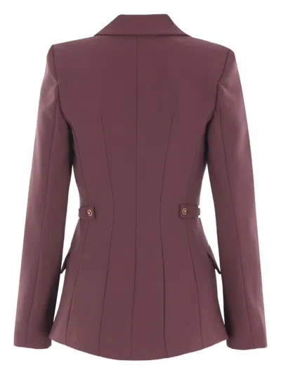 Elisabetta Franchi Padded-shoulders Blazer In Burgundy