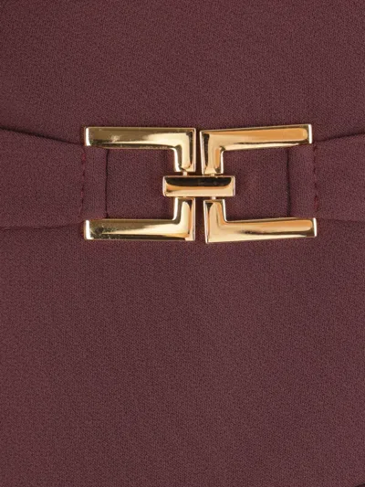 Elisabetta Franchi Padded-shoulders Blazer In Burgundy