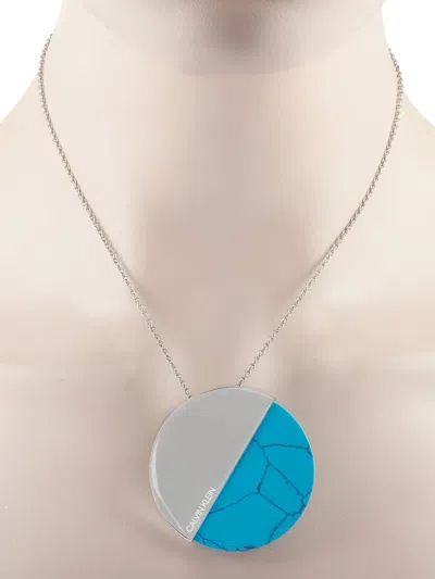 Pre-owned Calvin Klein Vintage Two-tone Design Necklace In Silver