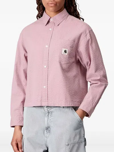 Carhartt Toland Patch-pocket Shirt In Pink