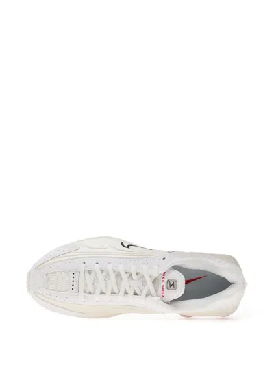 Nike Shox R4 Rubber-trimmed Shell Sneakers In Neutral