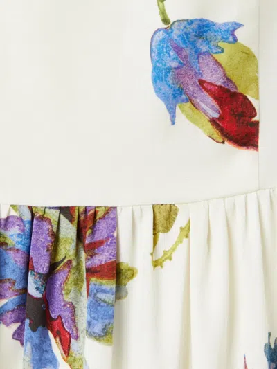 La Doublej Big Sleeveless Tiered Floral Dress In White
