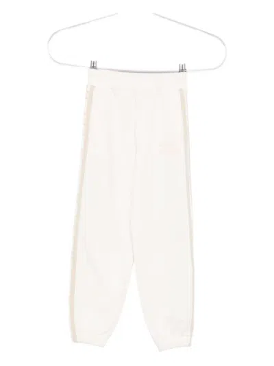 Elisabetta Franchi La Mia Bambina Side-stripe Track Pants In White