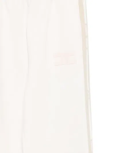 Elisabetta Franchi La Mia Bambina Side-stripe Track Pants In White