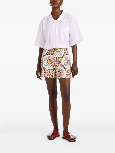La Doublej Ballata Medallion Print Shorts