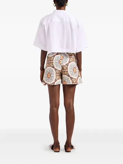 La Doublej Ballata Medallion Print Shorts