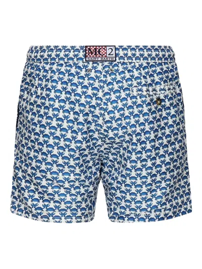 Mc2 Saint Barth Crab-print Swim Shorts In Blue
