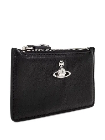 Vivienne Westwood Orb Zip-around Cardholder In Black