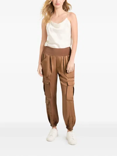 Cinq À Sept Raven Elasticated-waist Cargo Trousers In Brown