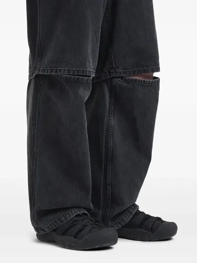 Etudes Studio Layered Knee-detailing Loose-fit Jeans In Black