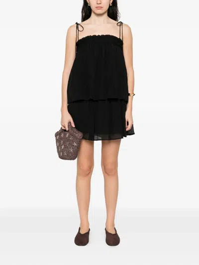 Eleh Elasticated-waist Pleated Skirt In Black
