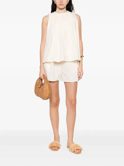 Eleh Pleated Sleeveless Top In White