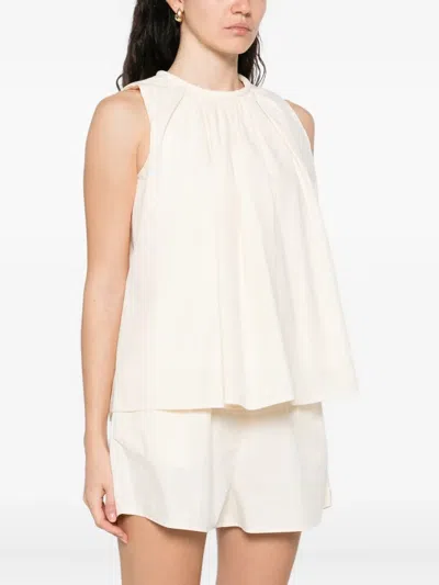 Eleh Pleated Sleeveless Top In White