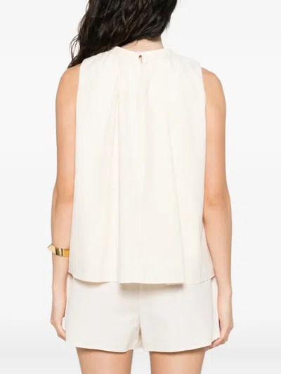Eleh Pleated Sleeveless Top In White