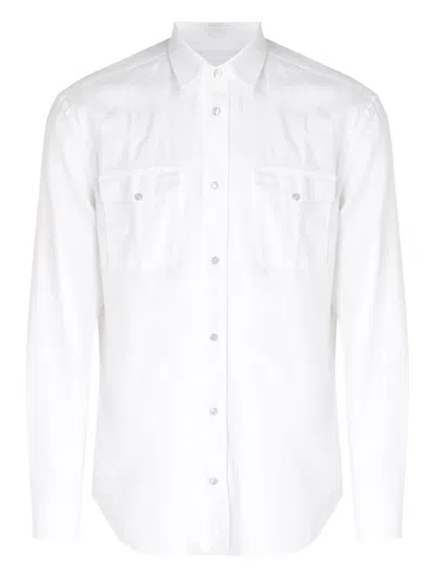 双口袋长袖衬衫