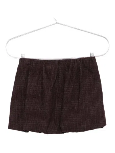 Alysi Checked Gathered Skirt In Black