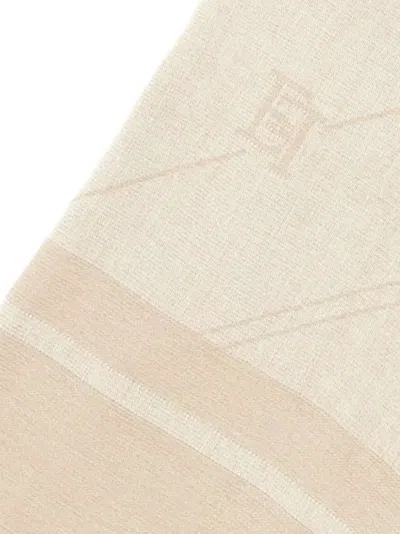 Elisabetta Franchi Logo-pattern Scarf In Brown