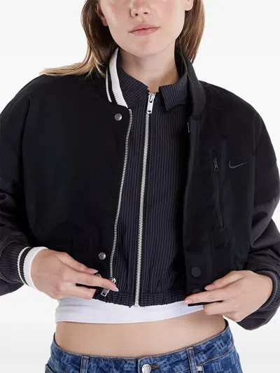 Nike Zip-up Bomber Jacket In Black