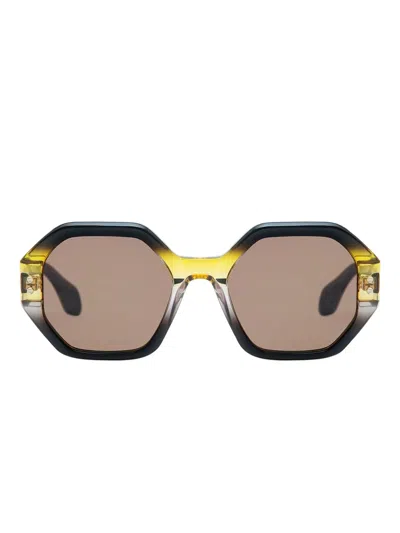 Gigi Studios Geometric-framed Sunglasses In Black