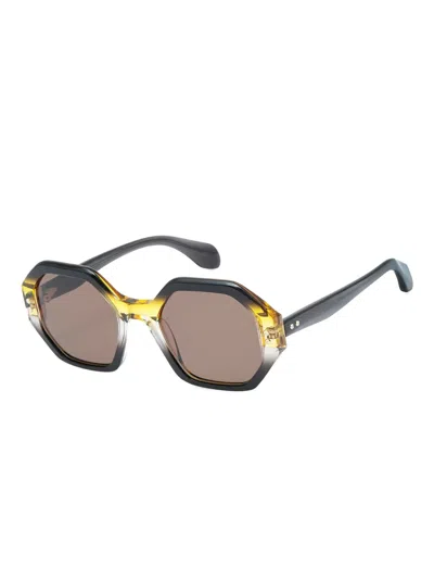 Gigi Studios Geometric-framed Sunglasses In Black