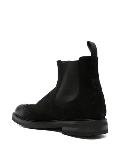 Cenere Elasticated-panel Brogue Chelsea Boots