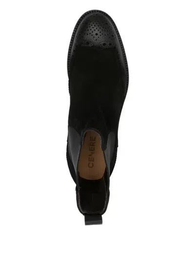 Cenere Elasticated-panel Brogue Chelsea Boots