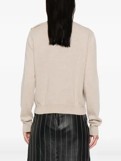 Balmain Eco-cashmere Button Sweater Sweaters And Cardigans Beige In Multi