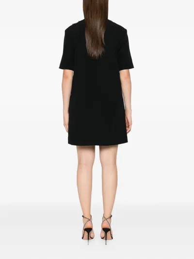 Safiyaa Embellished Short-sleeved Mini Day Dress In Black
