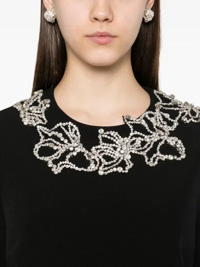 Safiyaa Embellished Short-sleeved Mini Day Dress In Black