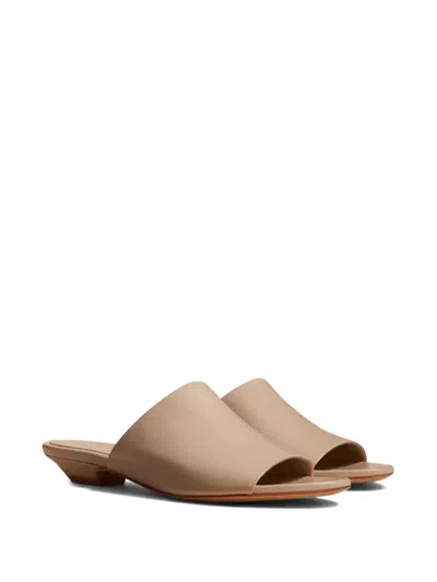Khaite 30mm Leather Slide Sandals