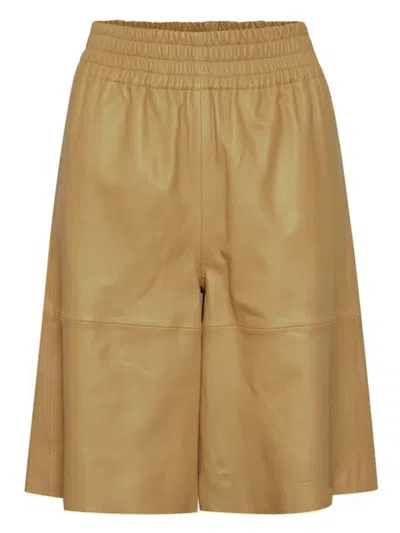 Gestuz Alana Leather Shorts In Brown