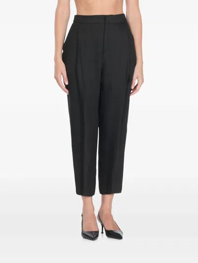 Elisabetta Franchi Flap Pockets High Waist Pleated Trousers In Black