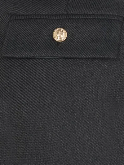 Elisabetta Franchi Flap Pockets High Waist Pleated Trousers In Black