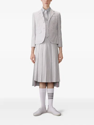 Thom Browne Shirt Short Sleeve Collar Button-down In Gray