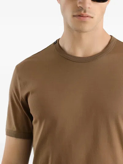 Dolce & Gabbana Crew-neck Short-sleeve T-shirt In Brown