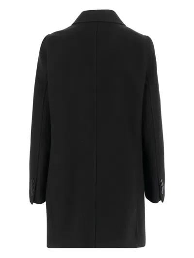 Fit F.it Viscose Blend Single Breasted Coat In Black