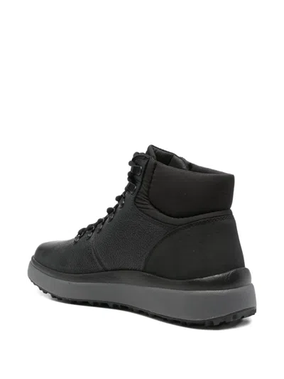 Geox Granito + Grip Lace-up Padded Collar Boots In Black