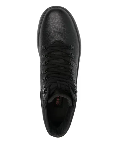 Geox Granito + Grip Lace-up Padded Collar Boots In Black